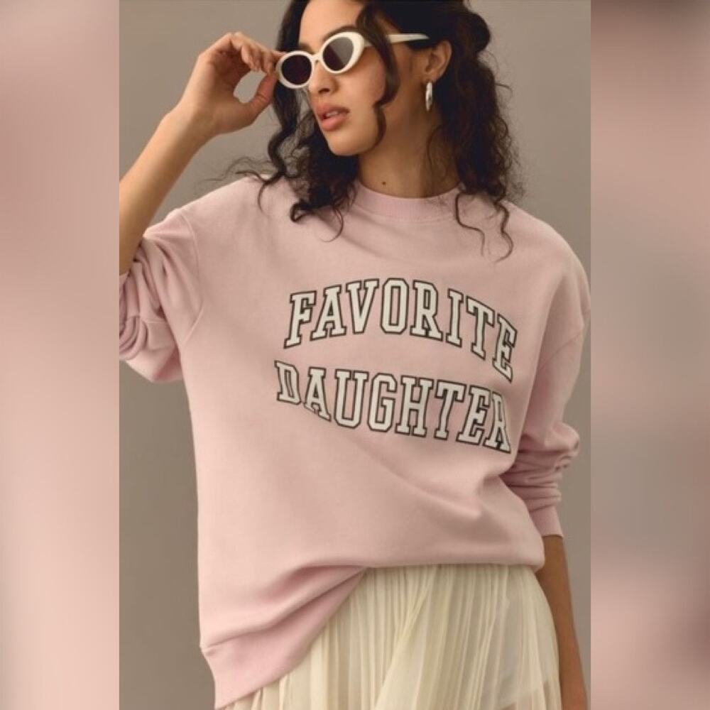 Favorite Daughter The Collegiate Sweatshirt size XS Light Pink - Picture 2 of 14